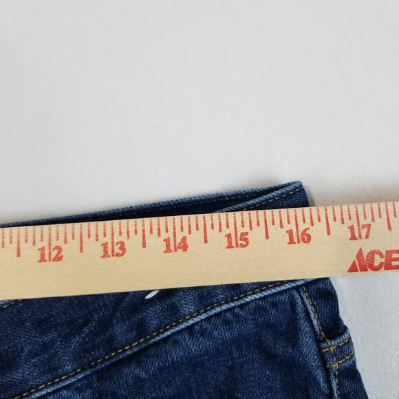 GAP Jeans Womens 14 Tall Blue Barrel High Rise Dark Rinse 100% Cotton - Picture 10 of 13